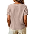 thumbnail image 6 of RQYYD Womens V Neck Floral Embroidered Short Sleeve Blouse Casual Loose Fit Tunic Top for Summer Daily Wear, 6 of 7