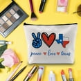 thumbnail image 3 of LEVLO Funny Texas Map Cosmetic Bag Proud Texan Gift Peace Love Texas Makeup Zipper Pouch Bag Texas Lone Star State Gift, 3 of 4