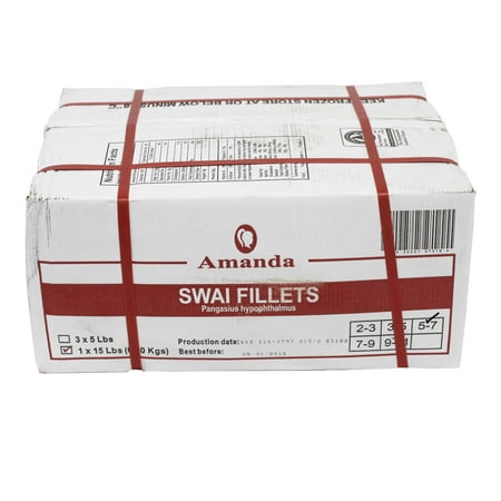 Seamazz Skinless Boneless 5 to 7 Ounce Swai Fillet 15 Pound — 1 each.
