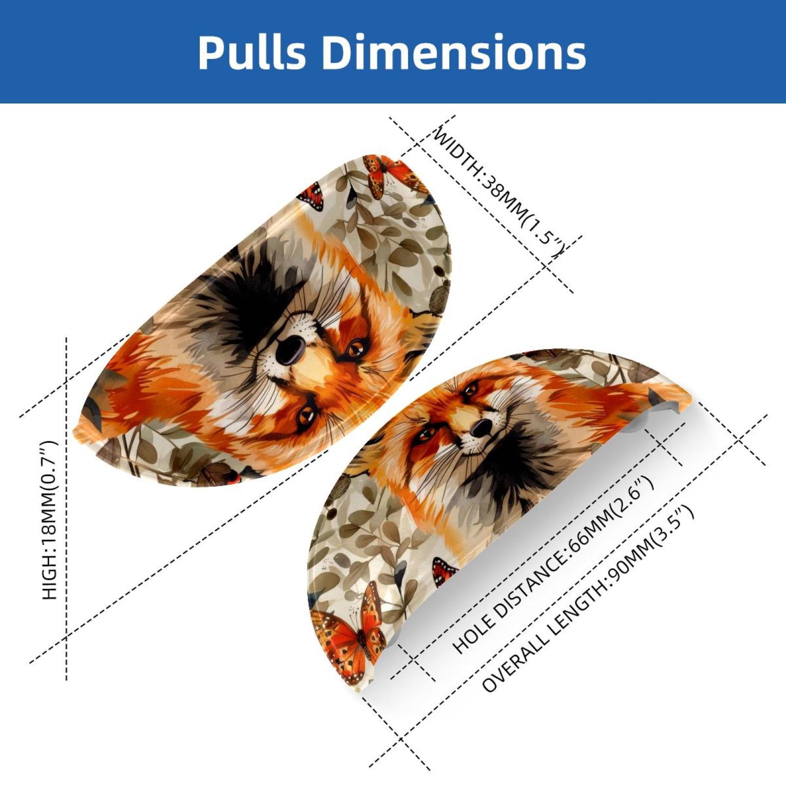 PhooArto 6 Pcs Cup Drawer Pulls, Fox Butterfly Pattern Shell Shape Handles Cabinet Knobs for Dresser Cupboard Closet Wardrobe with Screws