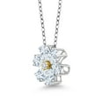 thumbnail image 5 of Gem Stone King 925 Silver and 10K Yellow Gold E-F Lab Grown Diamond Pear Shape Flower Pendant with Chain Set with Moissanite (2.47 Cttw), 5 of 5