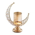 thumbnail image 3 of Candle Holder Moon Shape Candlestick Holder Tabletop Centerpieces Wedding Table Decoration Metal Home Decoration Tealight Holder Candelabra Golden, 3 of 8