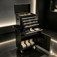 thumbnail image 3 of 5 Drawer Rolling Tool Chest,Metal Tool Storage Cabinet with Detachable Top,Sliding Drawers,Lockable Wheels and Lock-System,Tool Cart Organizer for Garage Workshop,Black, 3 of 4