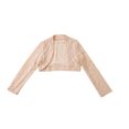 thumbnail image 3 of Alvivi Kids Girls Long Sleeve Open Front Lace Bolero Shrug Cardigan Flower Dress Cover Up Beige 4, 3 of 5