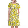 thumbnail image 1 of Bixox Robe d'Été à Manches Courtes pour Femmes Robe Ample Longueur Genou avec Poches-Banane, 1 of 7