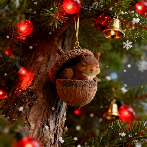 Colgante para Árbol de Navidad con Animales Del Bosque de 10 Cm, Regalo Navideño