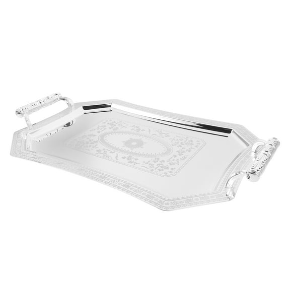 WORGEOUS Fruit Serving Dish Silver Plastic 1Pcs