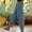 Blue, variant on Corduroy Trousers Womens Ladies Cropped Trousers Elasticated Waist Short Leg Loose Cotton 3/4 Lounge Pants Plain Capri Casual Straight Leg Bottoms with Pockets Army Green XL