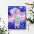 thumbnail image 4 of Outer Space Canvas Wall Art Watercolor Planet Astronaut Canvas Painting Prints for Home Kids Bedroom Nursery Wall Decor Framed Space Artwork Gifts(12x15 Inch), 4 of 5