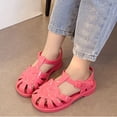 thumbnail image 2 of Xfvqtps Kids Girls Jelly Sandals Closed Toe Princess Flat Summer Beach Waterproof Fisherman Gladiator Sandals, 2 of 9