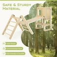 thumbnail image 6 of OLAKIDS Climbing Toys for Toddlers, 8 in 1 Foldable Wood Pikler Montessori Jungle Gym with Toddler Tower Angle Adjustable Ladder Ramp Slide, Indoor Kids Playground Climber Triangle Set (Natural), 6 of 9