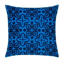 Rochelle Porter Beauty Decorative Square Pillow, Throw, Peacock, Blue, Cotton , Polyfill, 20"x20", 1 Count