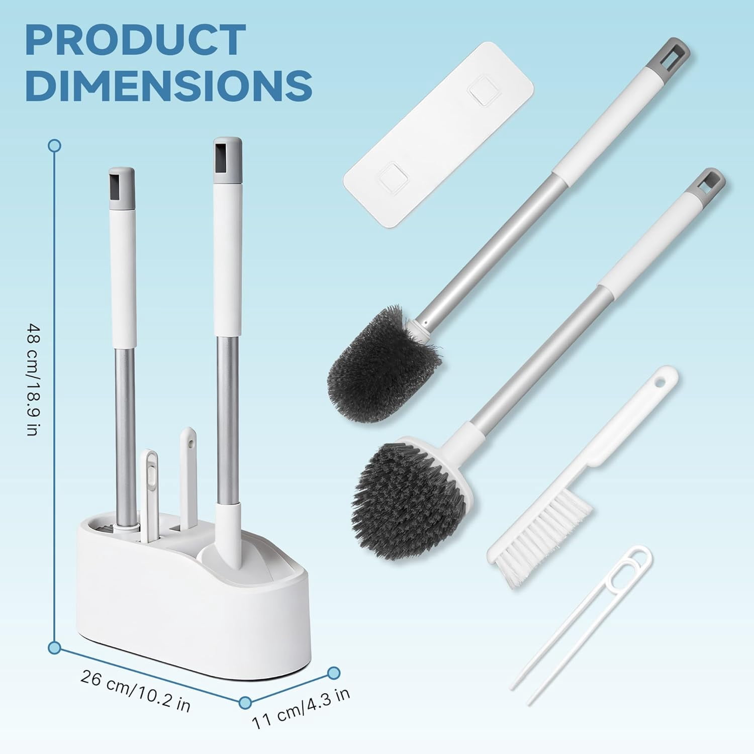 2 Pack Toilet Brush and Holder,Ergonomic, Elegant, Durable, Toilet Bowl Brush for Bathroom