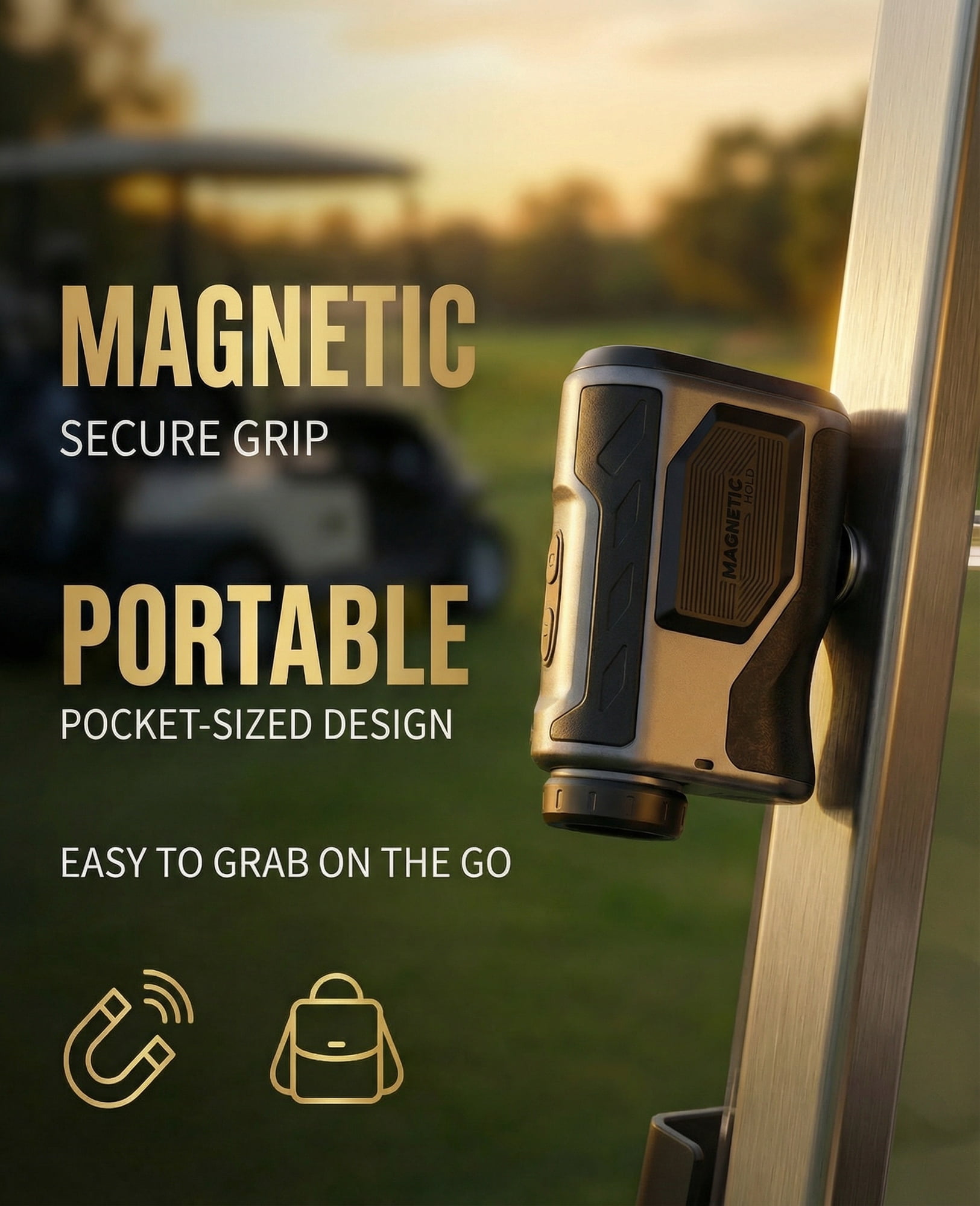 Golf Rangefinder with Slope 1200 Yards Laser Range Finder Golf, 7X Magnification Flag Pole Lock Vibration Rechargeable Magnetic Range Finder for Golf & Hunting