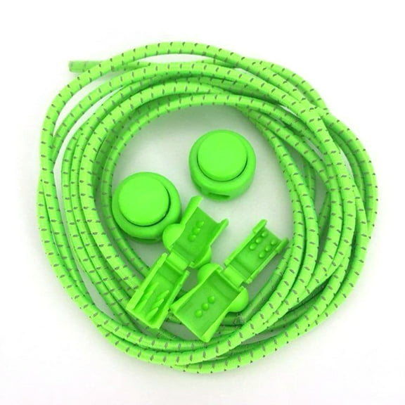 Himition 1 Pair Sports Shoe Laces Elastic and Reflective Lazy Shoelaces for Running Hiking Climbing Jogging (Green)