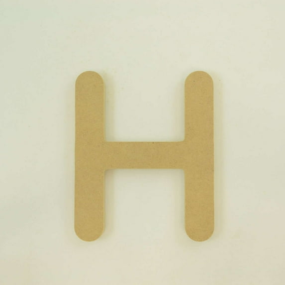 Package of 1, 18 Inch X 1/2" Thickness MDF Letter H in The Gotham Rounded Font, Thick, Upper Case for Art & Craft Project, Made in USA