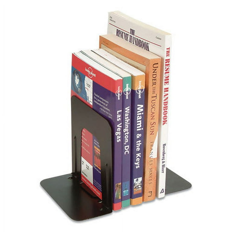Steel Bookends, Nonskid, 5.88 x 8.25 x 9, Black, 1 Pair Steel Bookends, Nonskid, 5.88 x 8.25 x 9, Black, 1 Pair