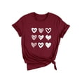 thumbnail image 1 of QAFOPEH Women Valentine'S Day Hearts Printed Crew Neck Short Sleeve T-Shirt, 1 of 7