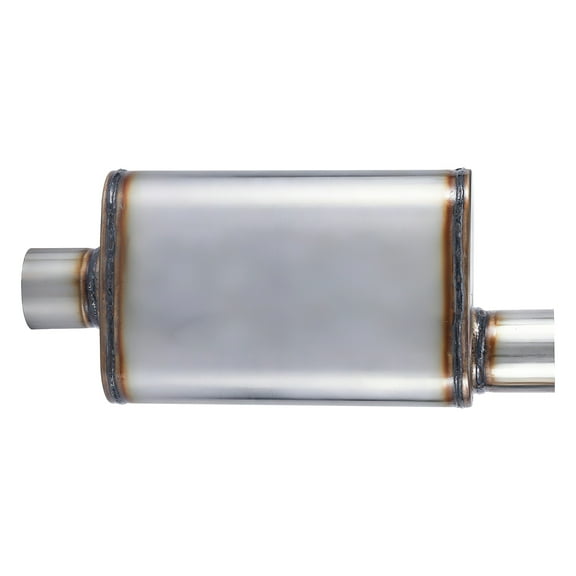 Universal Exhaust Muffler 409 Stainless Steel Performance Muffler for Cars Trucks, 3" Inlet (ID) 3" Outlet (ID), center - offset