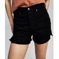 thumbnail image 2 of And Now This Women's High-Rise Frayed Denim Shorts Breakers Black Size 30, 2 of 3