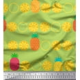 thumbnail image 1 of Soimoi Green Cotton Poplin Fabric Pine & Lemon Slices Fruits Print Fabric by Yard 42 Inch Wide, 1 of 3