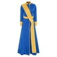 thumbnail image 1 of YiZYiF Womens Long Sleeve Priest Cosplay Robe With Stole Front Zipper Jacquard Patchwork For Parties Royal Blue 3XL, 1 of 7