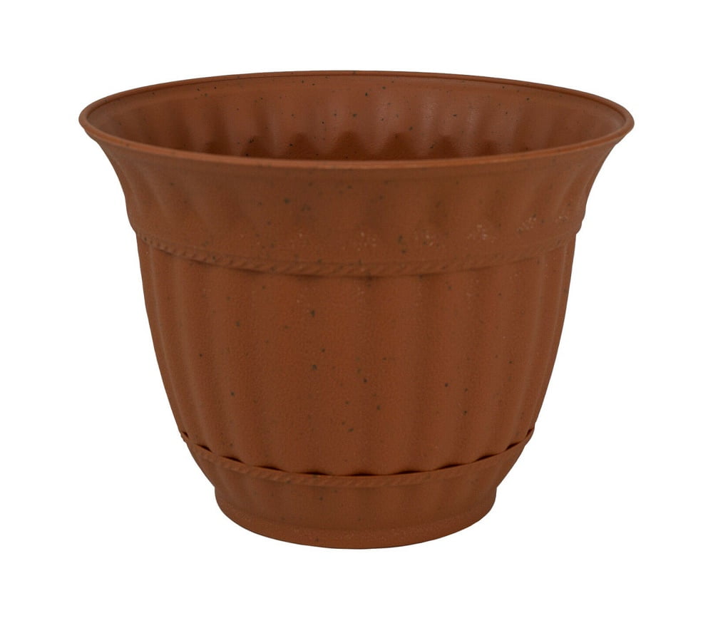 Plastic Flower Pot 6 Inch Sienna Burn Decorative Garden