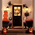 thumbnail image 3 of Halloween Wreath With Lights Spooky Pumpkin Ghost Door Wreath With Lighted Halloween Door Hanger For Front Door Home Wall Decor, 3 of 5