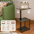 thumbnail image 5 of Swivel End Table with Adjustable Height - Small Space Nightstand - Taupe, 5 of 9