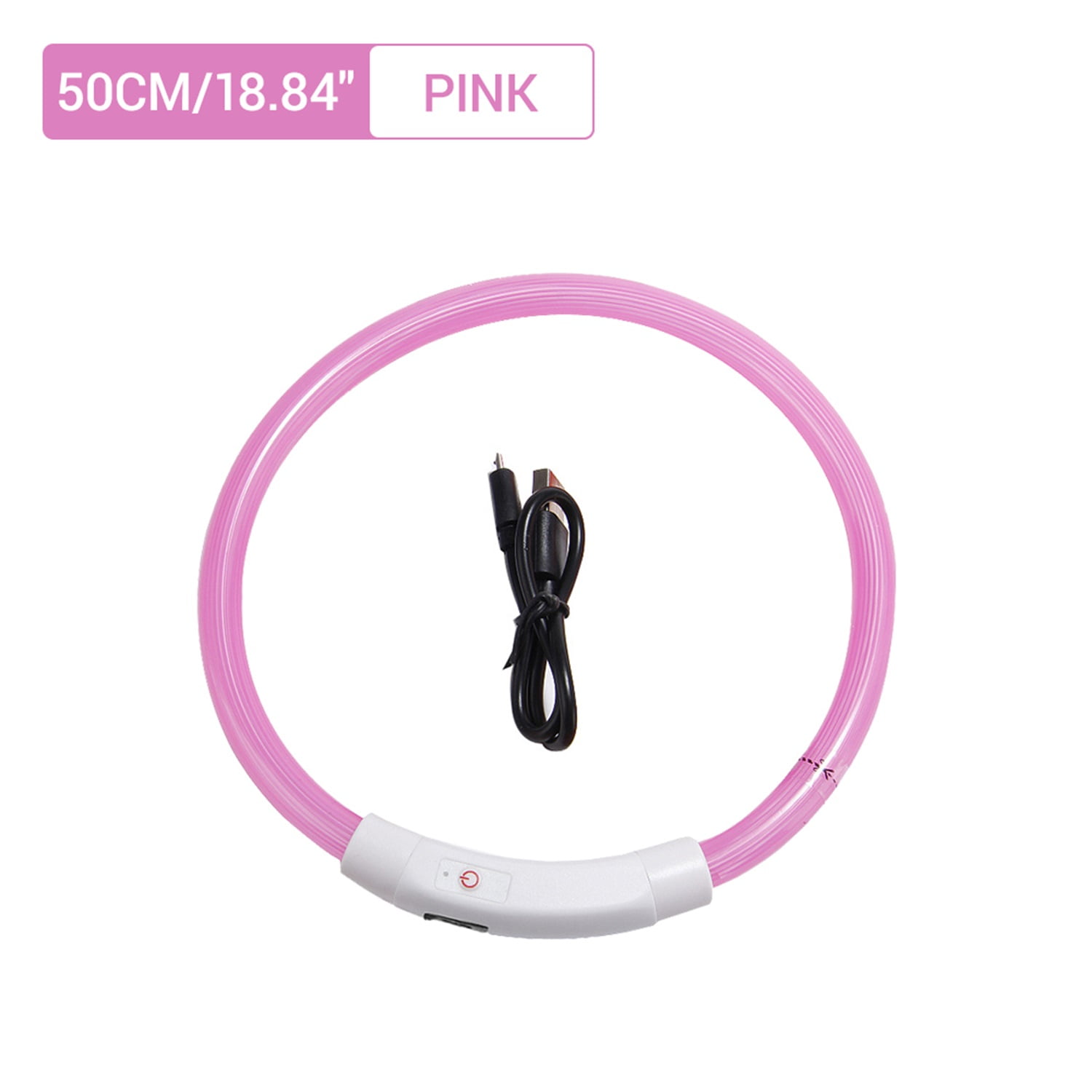 Pefilos LED PET Dog Collar USB RECHARGEABLE COLLAR 6 Colors Available Puppy Night Safety Flash, Pink Pefilos LED PET Dog Collar USB RECHARGEABLE COLLAR 6 Colors Available Puppy Night Safety Flash, Pink