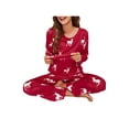 thumbnail image 3 of Diconna Ensemble de Pyjama de Noël pour Femmes 2 Pcs Chandail à Manches Longues à Col Rond et Pantalon à Taille Élastique Ensemble de Pyjama, 3 of 7