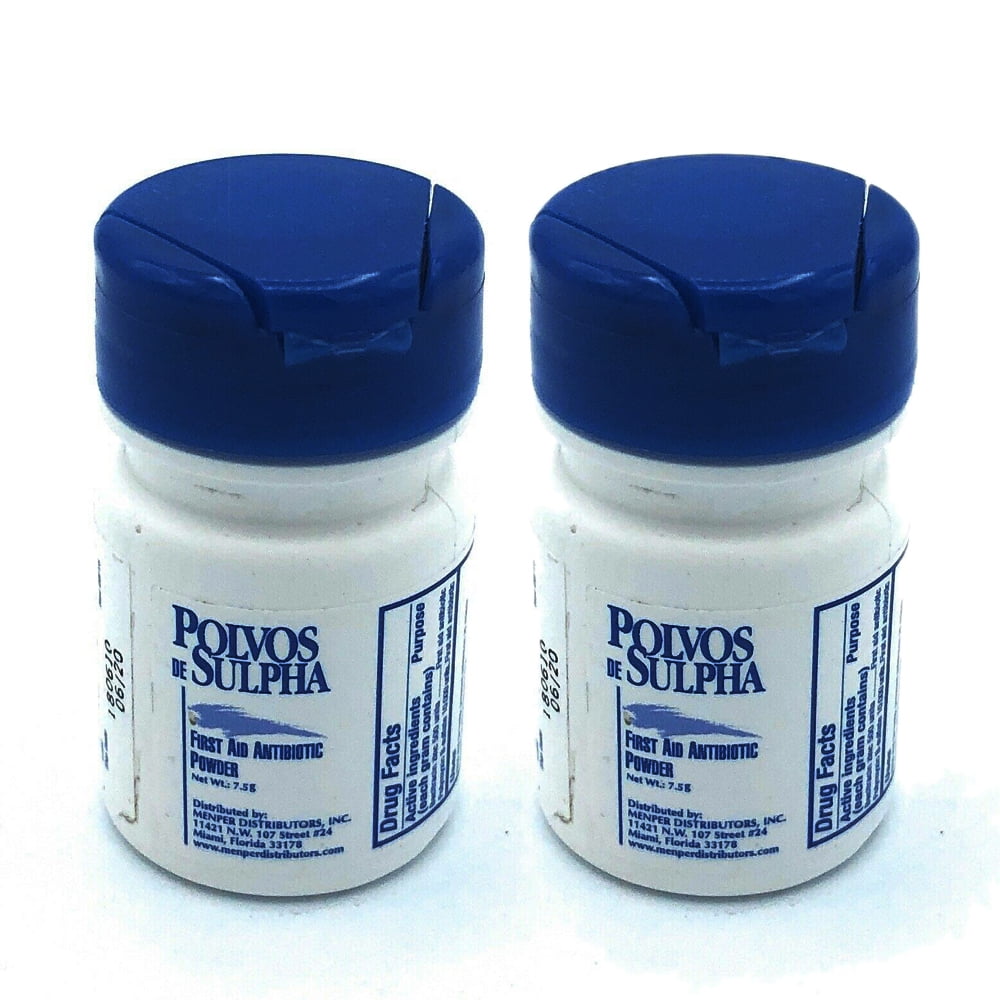 Polvos de Sulpha First Aid Antibiotic Powder. For Minor Cuts, Scrapes