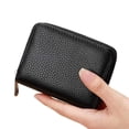 thumbnail image 4 of Tarjetero Vintage con múltiples ranuras para hombre y mujer, cartera pequeña de cuero sólido con cremallera para tarjetas de crédito y negocios, 4 of 4