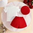 thumbnail image 5 of XZNPDUCQ Girls Clothes Sets Baby Girl Clothes Girl Short Sleeve Romper Floral Shorts Summer Outfits Playwear Beach Outfits 9-12 Months,Red, 5 of 9