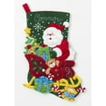 thumbnail image 2 of Bucilla Felt Applique 18" Holiday Stocking Kit - Santa's Sleigh, 2 of 7
