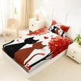 thumbnail image 4 of Erosebridal Couple Cat Kids Twin Sheet Sets, Romantic Love Heart Bedding, 3pcs, 4 of 5