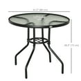 thumbnail image 3 of Outsunny 31.5' Round Outdoor Dining Table with Umbrella Hole Powder-coated Steel Frame, Black (1 Count), 3 of 10