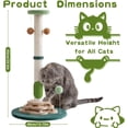 thumbnail image 4 of 25.6inches Tall Cat Scratching Post, Cute Cat Scratching Post with Interactive Ball Two-Layer Track Spring Ball Toys and Self Groomer for Indoor Cats and Kittens Protect Your Furniture, 4 of 15