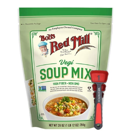 Bob's Red Mill Soup Mix Vegi 28 Ounce Bundle with Swivel Measuring Spoons by Westkitch
