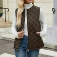 thumbnail image 5 of RYRJJ Puffer Vest Women Fall Winter Quilted Jacket Zip-Up Sleeveless Warm Outwear Vests Lightweight Collarless Coats with Pockets(Coffee,M), 5 of 9