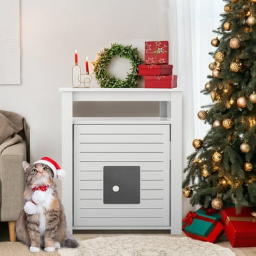 INNVELLO Cat Litter Box Enclosure Furniture with Drawer, Hidden Cat Box Cabinet