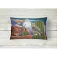 thumbnail image 2 of Great Horned Owl In The Desert Canvas Fabric Decorative Pillow, 2 of 4