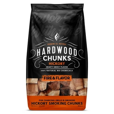 Fire & Flavor FFW202 Premium All Natural Smoking Wood Chunks, 4 Pounds, Hickory