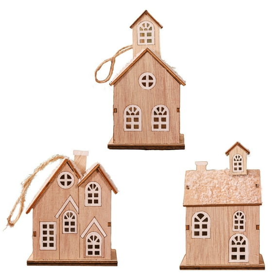 Christmas Village LED Lighted Christmas Village Houses with Figurines, Christmas Village Collection Indoor Room Decor Collectible Buildings