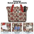 thumbnail image 2 of Tote Bag for Women - Red Christmas Collage Pattern Shoulder Bag - Large Utility Work Duffle Bag with Zipper Handbag for Travel, Work, Sprots, 2 of 5