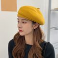 thumbnail image 4 of French Wool Beret Hat for Women-Solid Color Classic Slouchy Knit Beanie Winter Warm Artist Painter Hat, 4 of 5