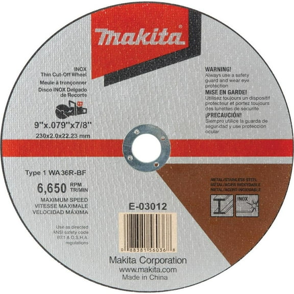 Makita Cut-Off Wheel,36 Grit,9"x0.079"x7/8" E-03012