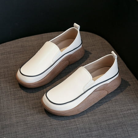 

Josdec Womens Shoes Clearance Platform Shoes Thick Round Head Comfy Shoes