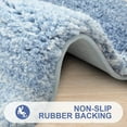 thumbnail image 3 of Luxury Bathroom Rug Mat, Extra Soft and Absorbent Bath Rugs, Non-Slip Plush Shaggy Bath Carpet, Machine Wash Dry, Bath Mats for Bathroom Floor, Tub and Shower, 24x16, Blue, 3 of 6