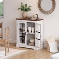 thumbnail image 5 of Buffet Cabinet with Storage, Sideboard Buffet with Glass Doors, Accent Cabinet with LED Lights, Modern Glass Doors Storage Cabinets, Built-in Power Outlet for Kitchen, Coffee Bar, Pantry, Living Room, 5 of 5